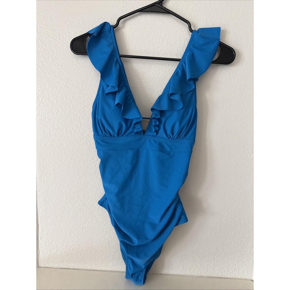 NWT CUPSHE Live Life on the Beach Turquoise One Piece Swimsuit Size-Small